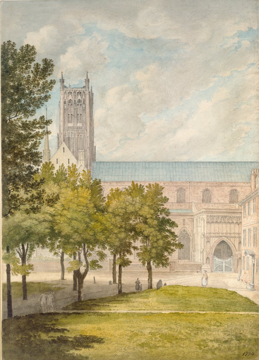 Worcester katedral, sannsynligvis 1774 av John Baptist Malchair