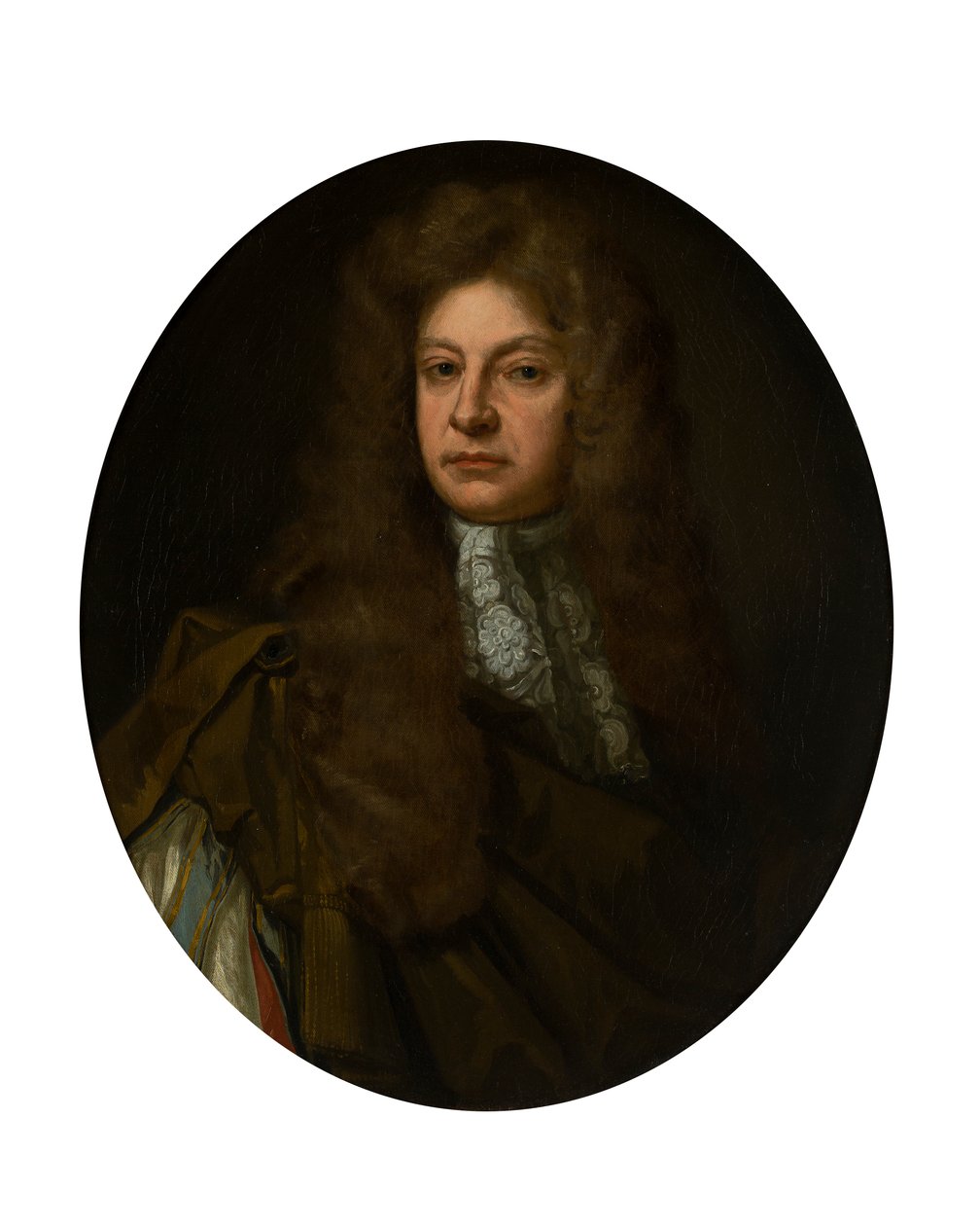 Halvlengde portrett av Adam Urquhart med Lace Jabot (olje på lerret) av John Baptist de (circle of) Medina
