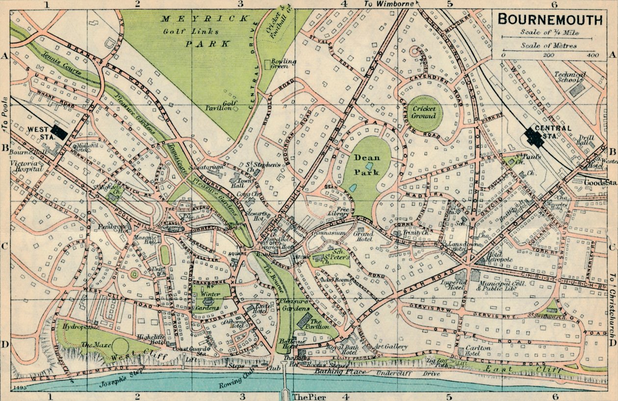 Bournemouth, 1900-tallet av John Bartholomew