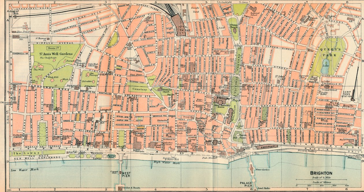 Brighton, c20th Century av John Bartholomew