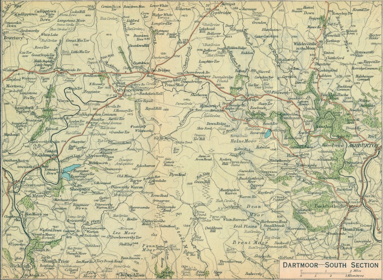 Dartmoor - South Section, 1900-tallet av John Bartholomew