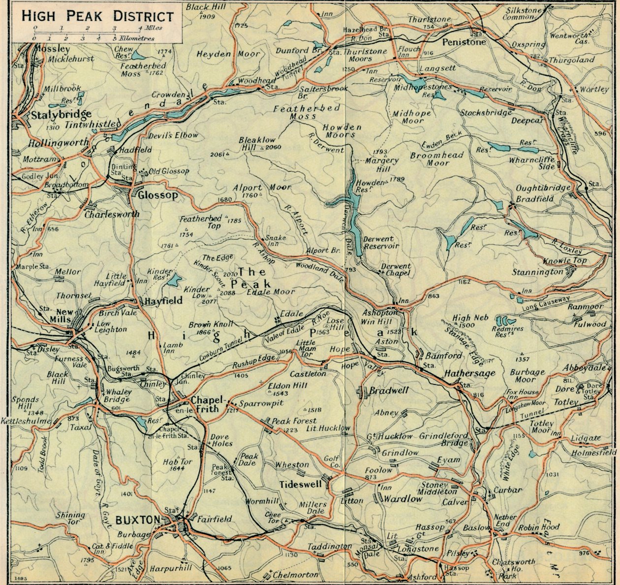 High Peak District, 1900-tallet av John Bartholomew