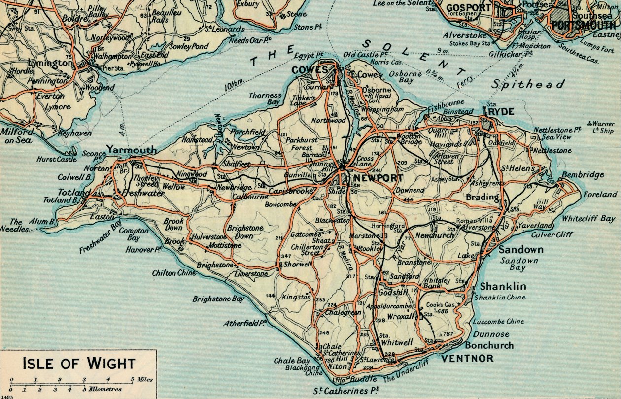 Isle of Wight., 1900-tallet av John Bartholomew