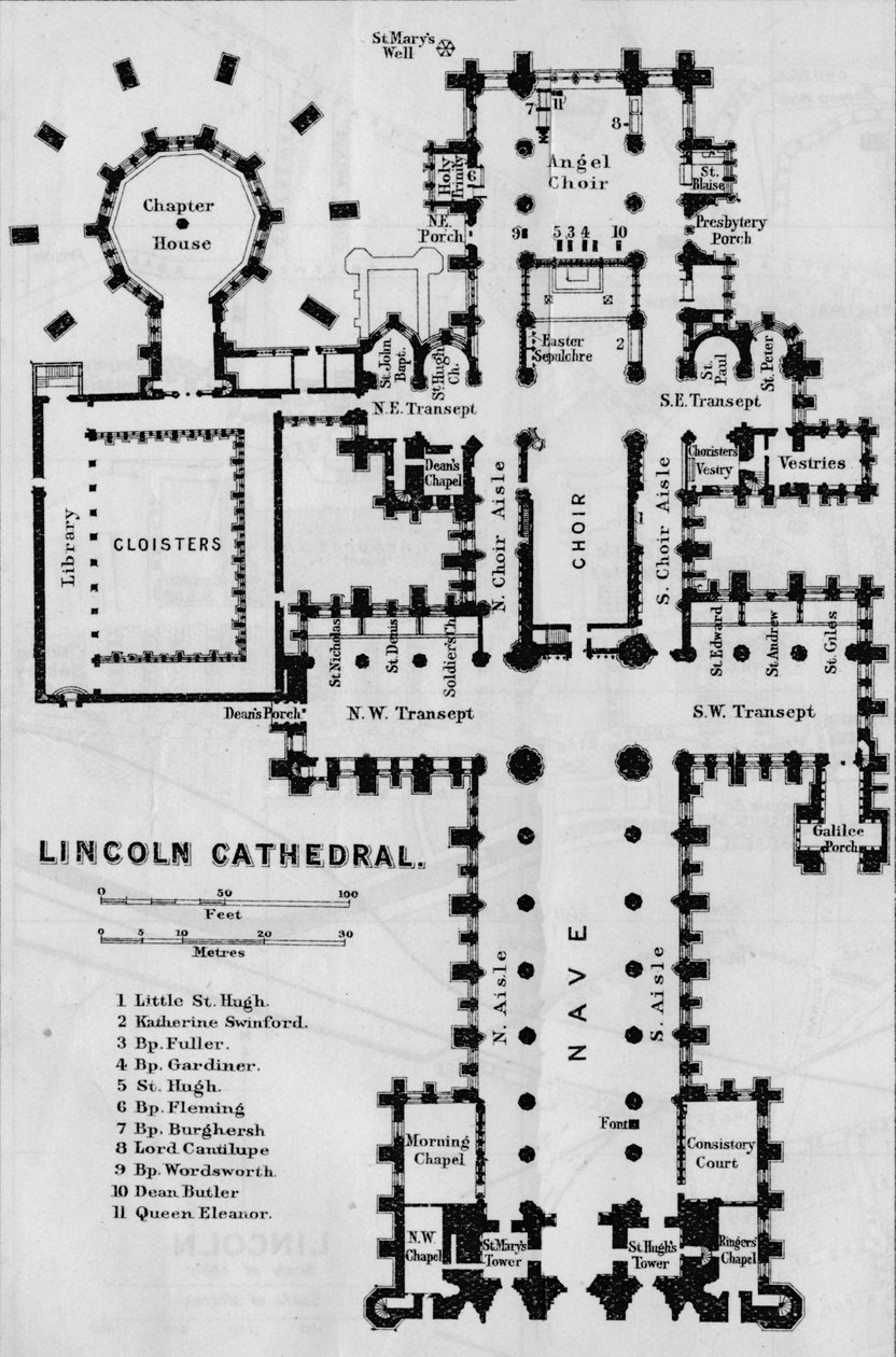 Lincoln Cathedral, 1900-tallet av John Bartholomew