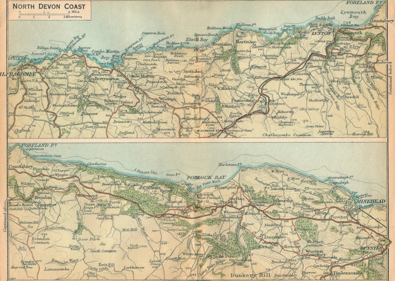 North Devon Coast, c20th Century av John Bartholomew