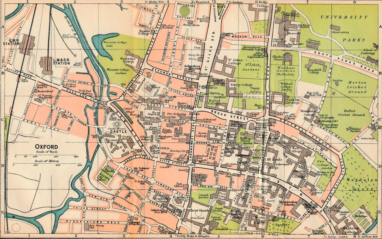 Oxford, 1900-tallet av John Bartholomew