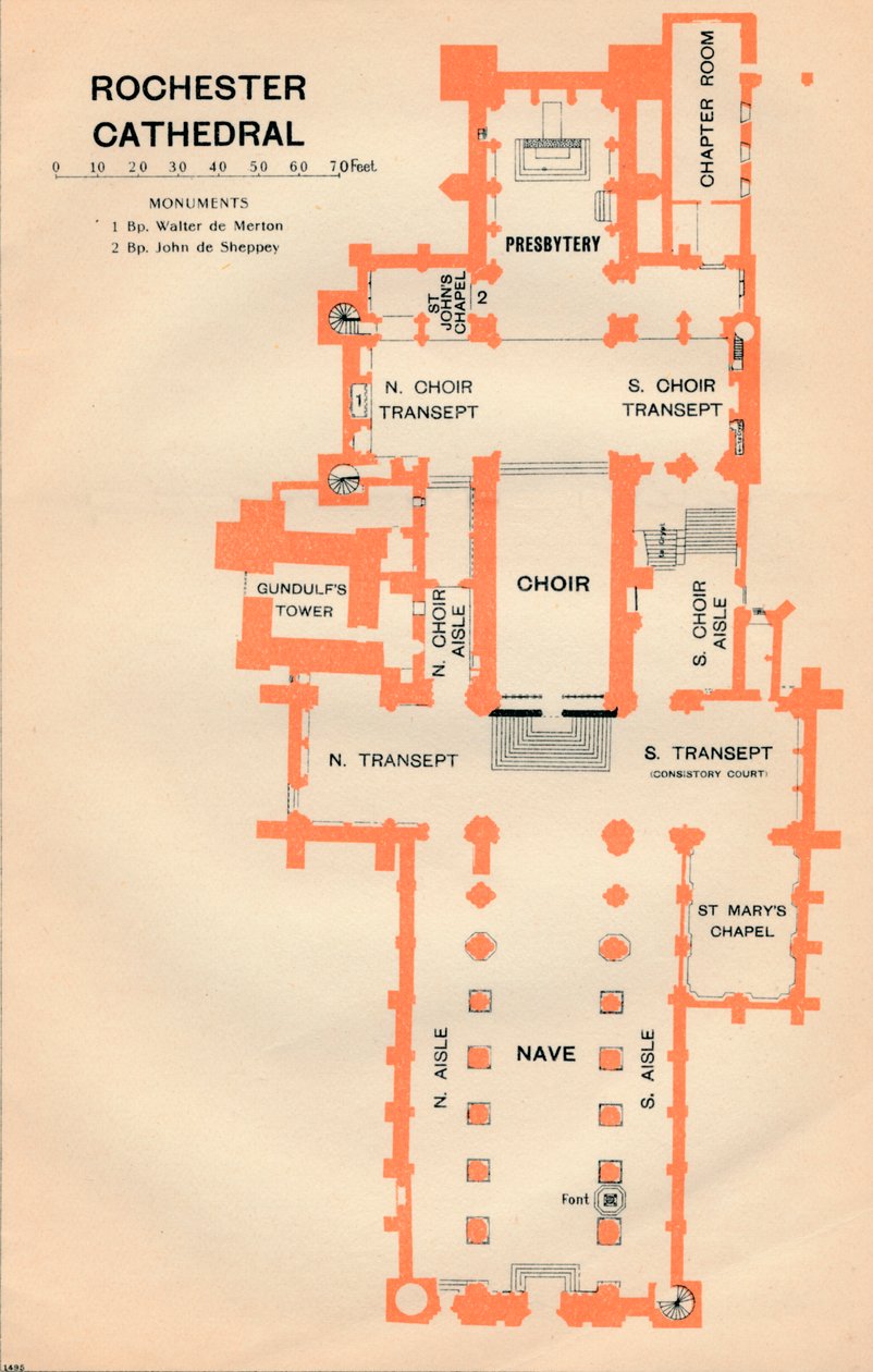 Rochester Cathedral, 1900-tallet av John Bartholomew