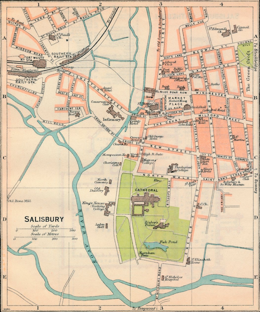 Salisbury, 1900-tallet av John Bartholomew