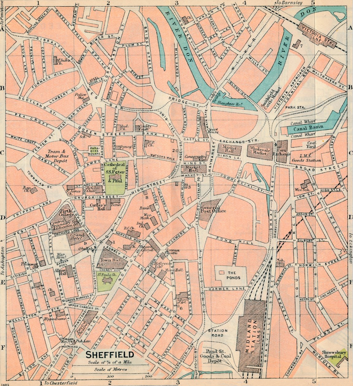 Sheffield, 1900-tallet av John Bartholomew