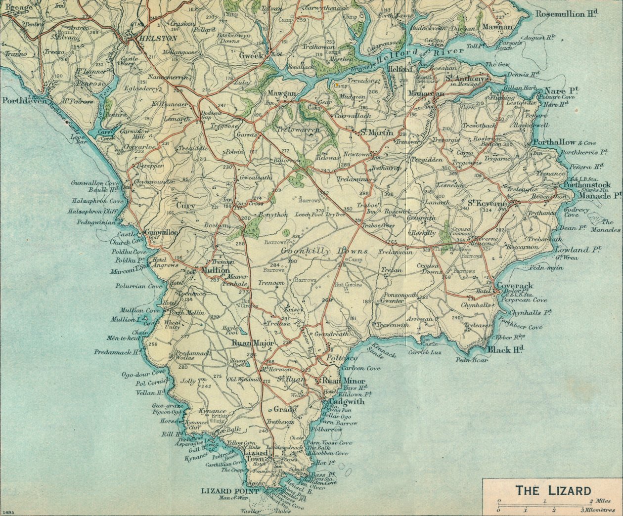 The Lizard, c20th Century av John Bartholomew