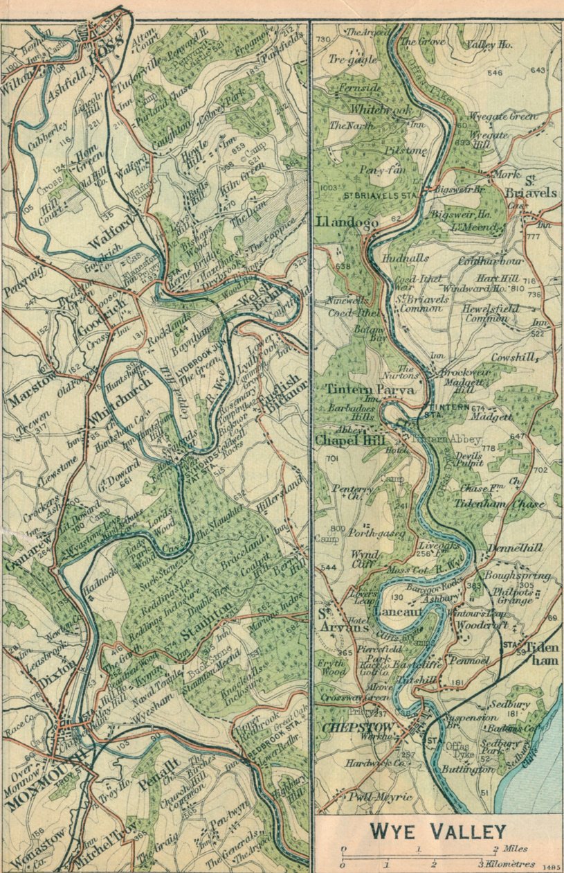 Wye Valley, 1900-tallet av John Bartholomew