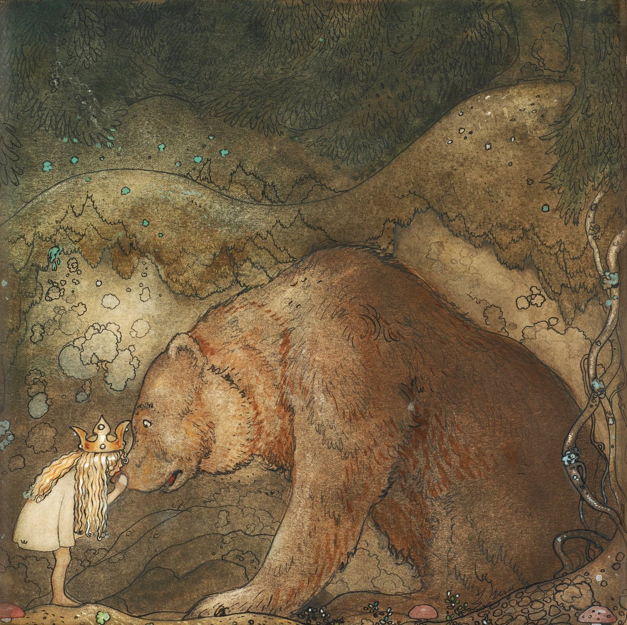 Stakkars lille bjørn! – Stakkars lille bjørn! - Verk av John Bauer (1882-1918) av John Bauer
