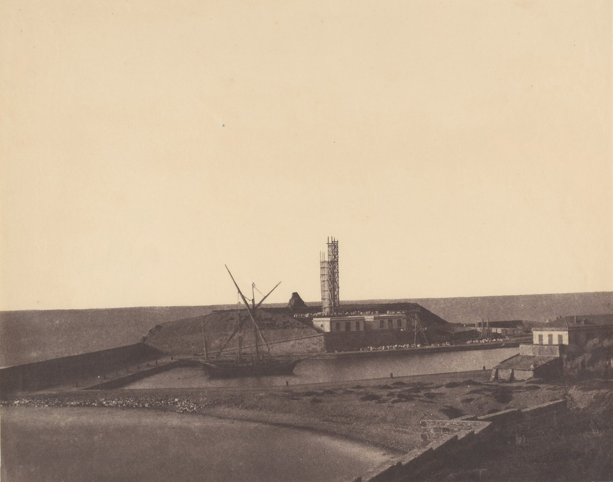 Båt i havn, Algerie, 1853-54. av John Beasley Greene