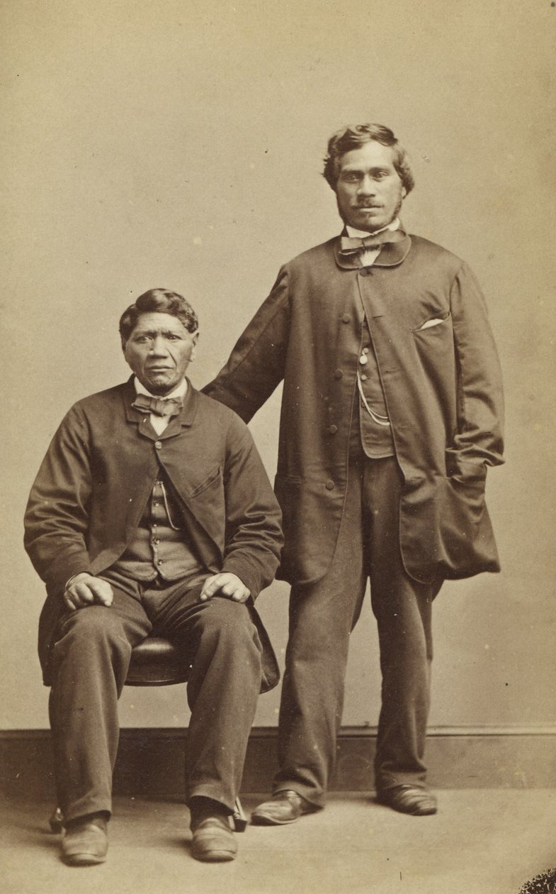 Takerei og Hapimana, ca. 1863 (albumtrykk) av John Beattie