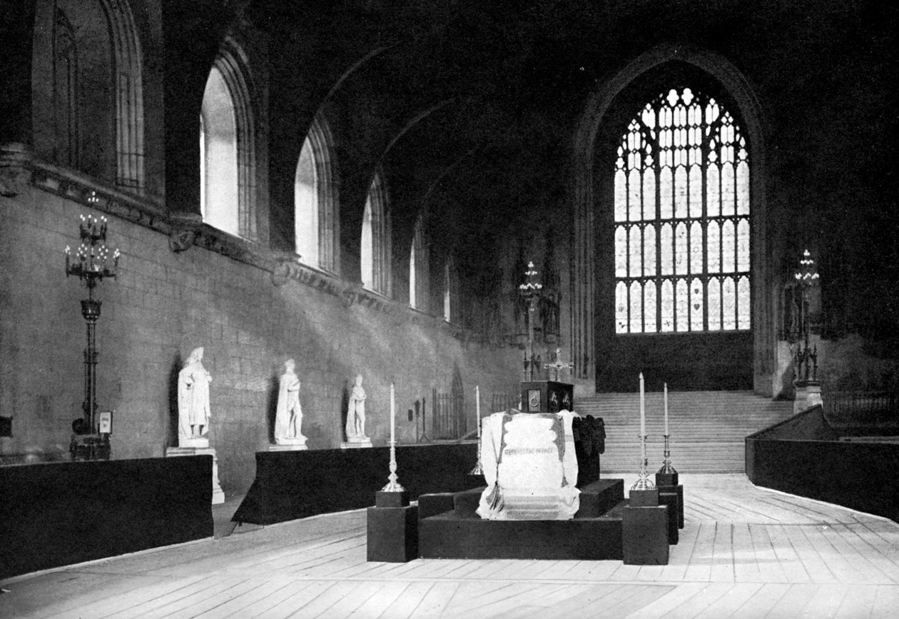 De liggende i delstaten William Gladstone, Westminster Hall, London, 1898 c1905. av John Benjamin Stone