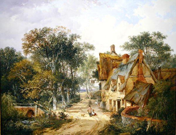 The Swan Inn (olje på lerret) av John Berney Ladbrooke