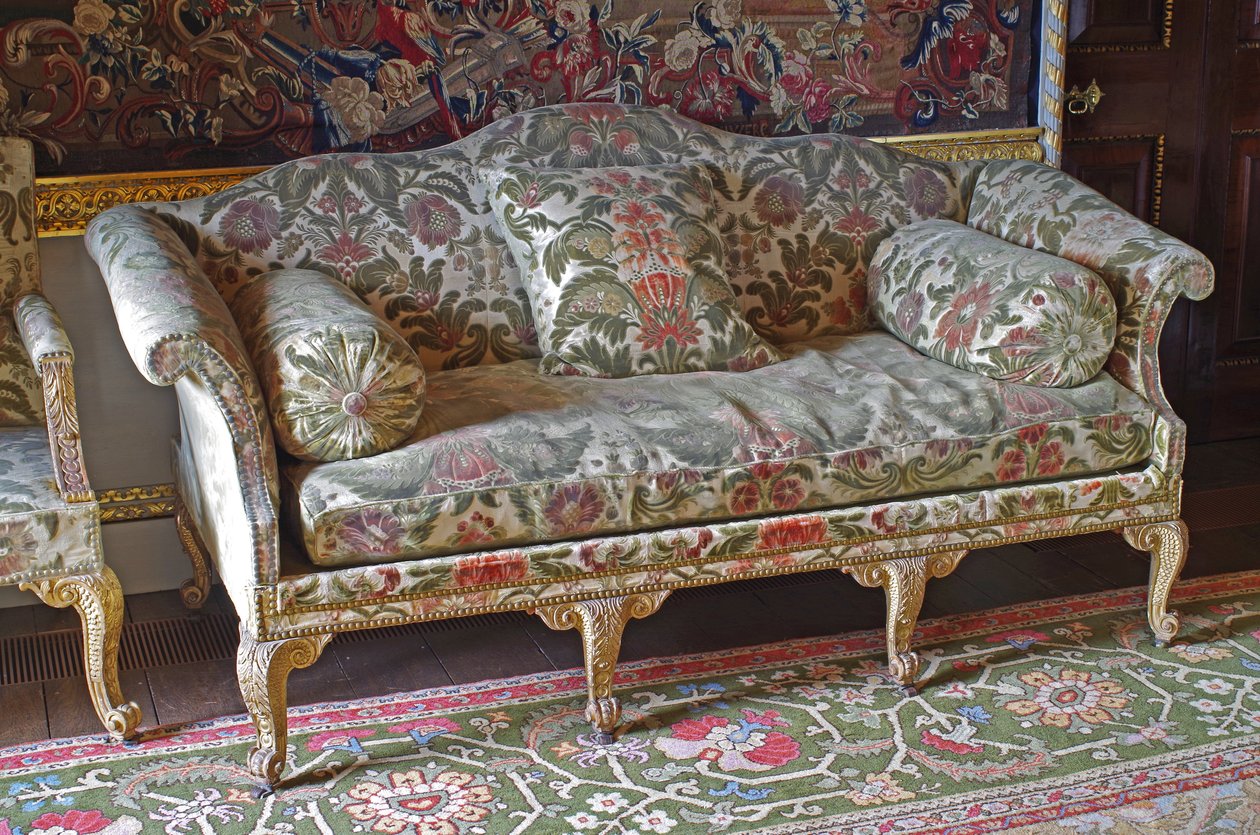 En George III Giltwood Humpback brus-sengeplass av John Bladwell