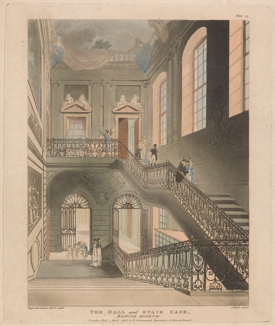 The Hall and Stair Case, British Museum av John Bluck