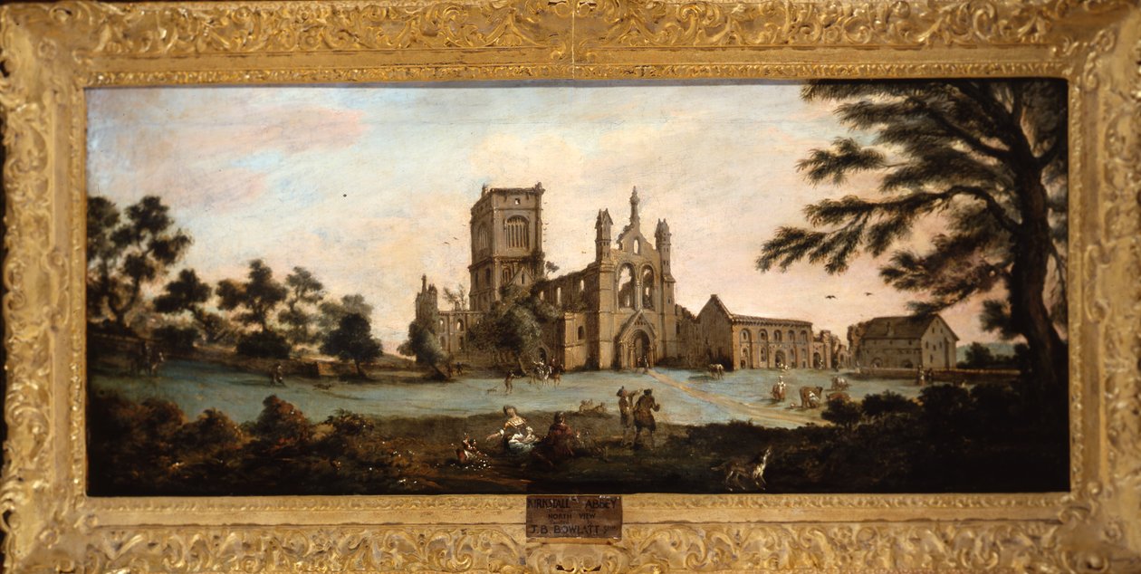Utsikt over Kirkstall Abbey fra nordvest av John Bouttats