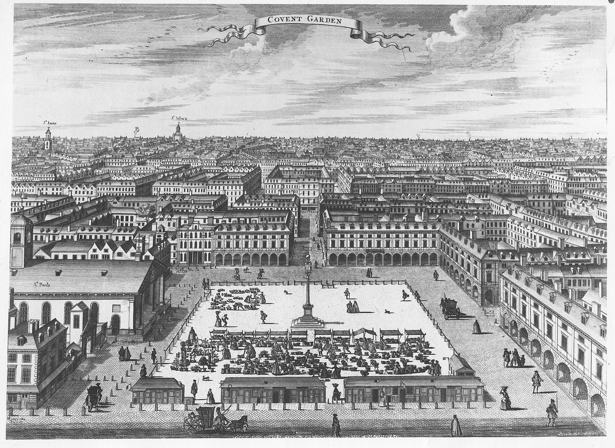 Covent Garden, ca. 1720 av John Bowles