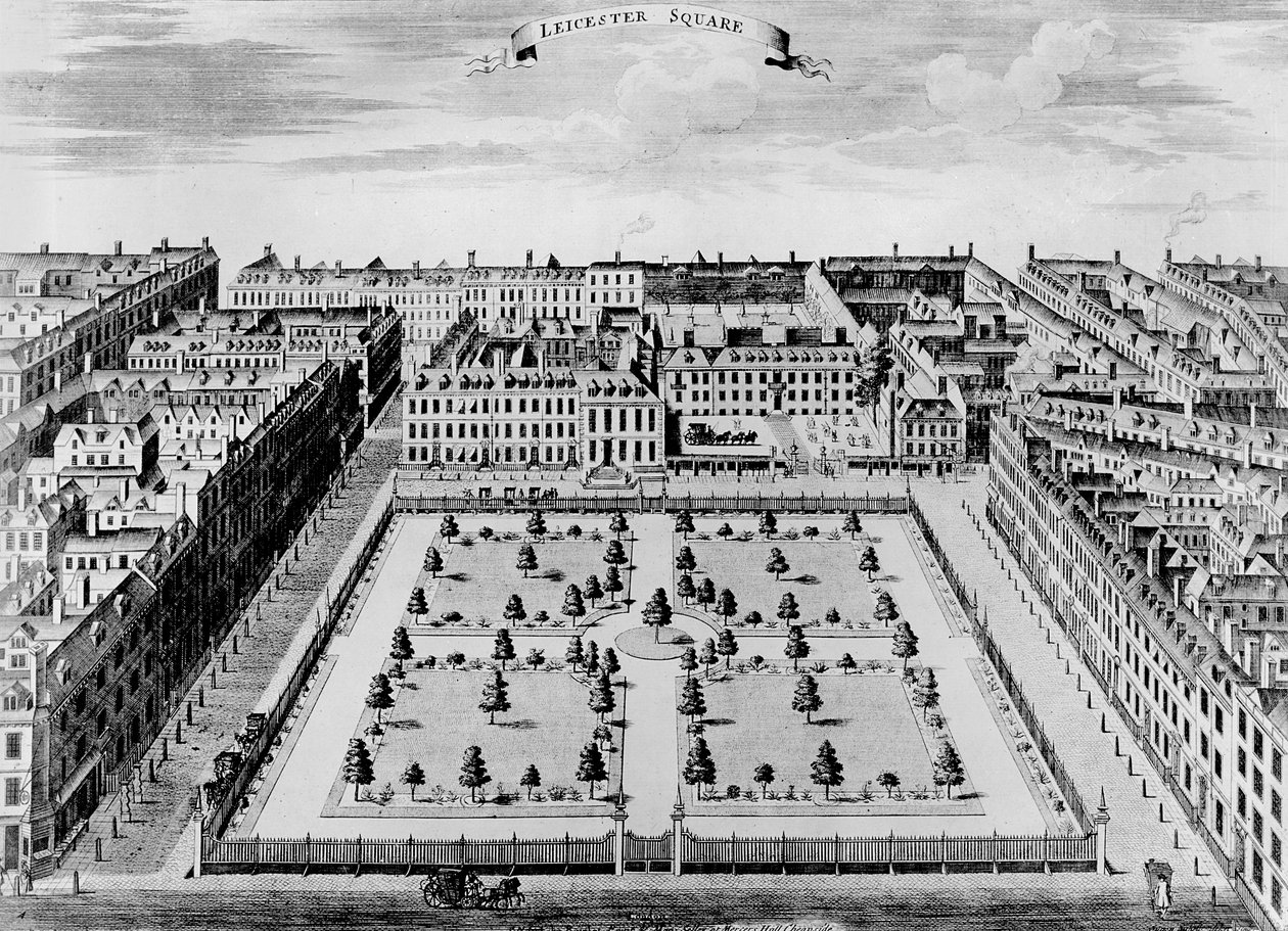 Leicester Square, ca. 1725 av John Bowles