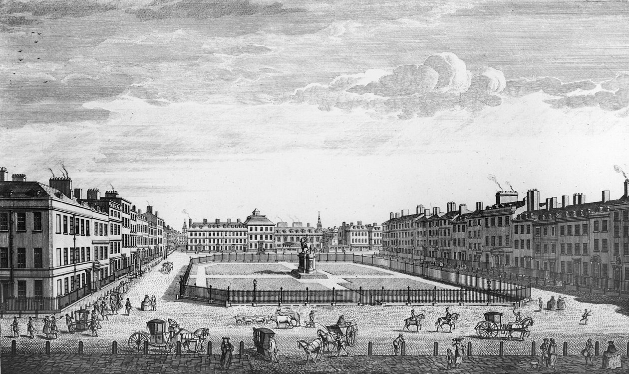 Utsikt over Leicester Square London, 1753 av John Bowles
