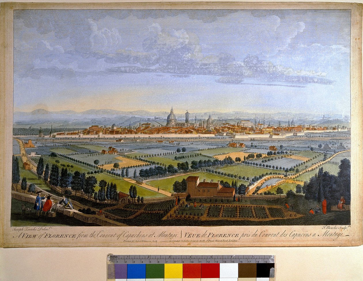 Utsikt over byen Firenze fra Capucins-klosteret i Montughi av John Bowles
