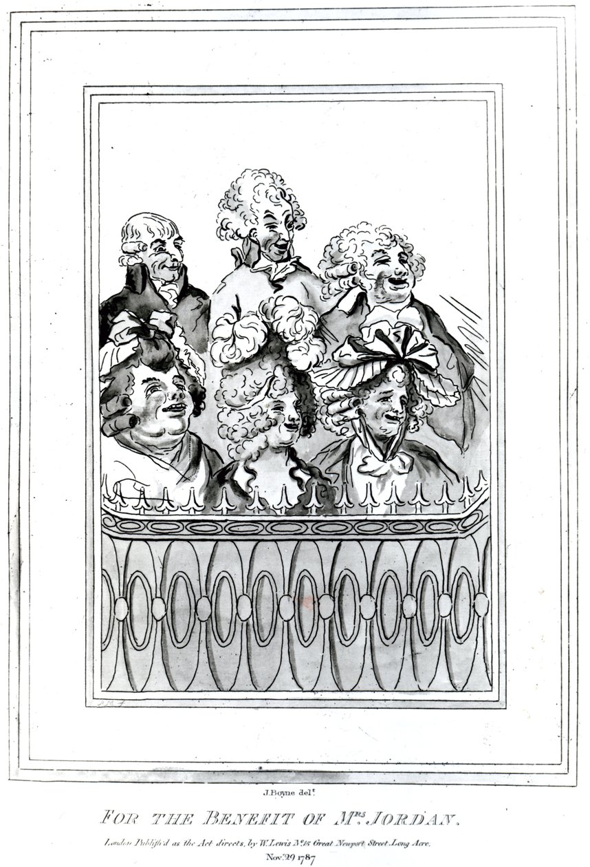 Til fordel for fru Jordan, 1787 (gravering) av John Boyne