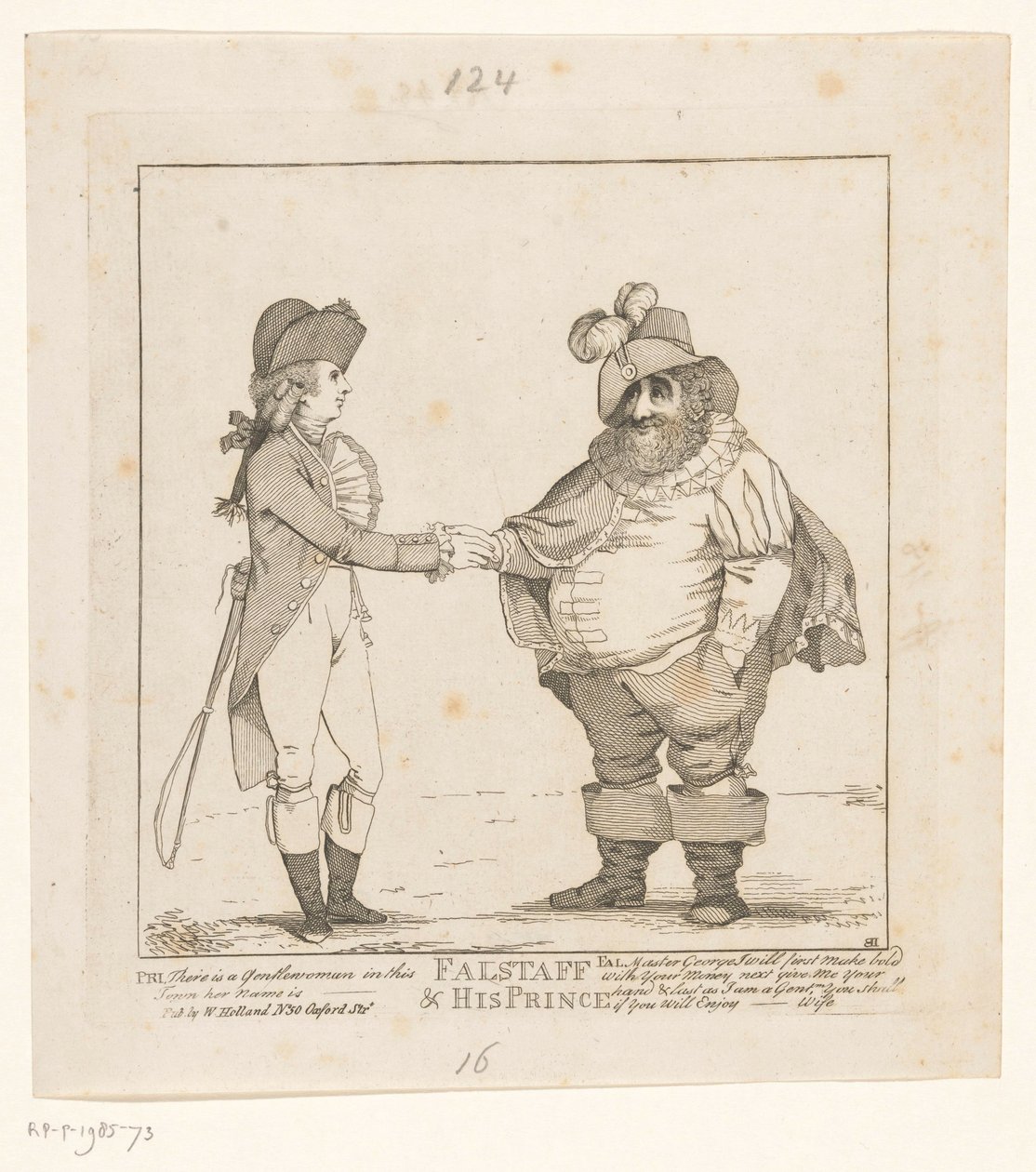 Fox og prinsen av Wales, 1783 Falstaff & hans prins (tittel på objekt) av John Boyne