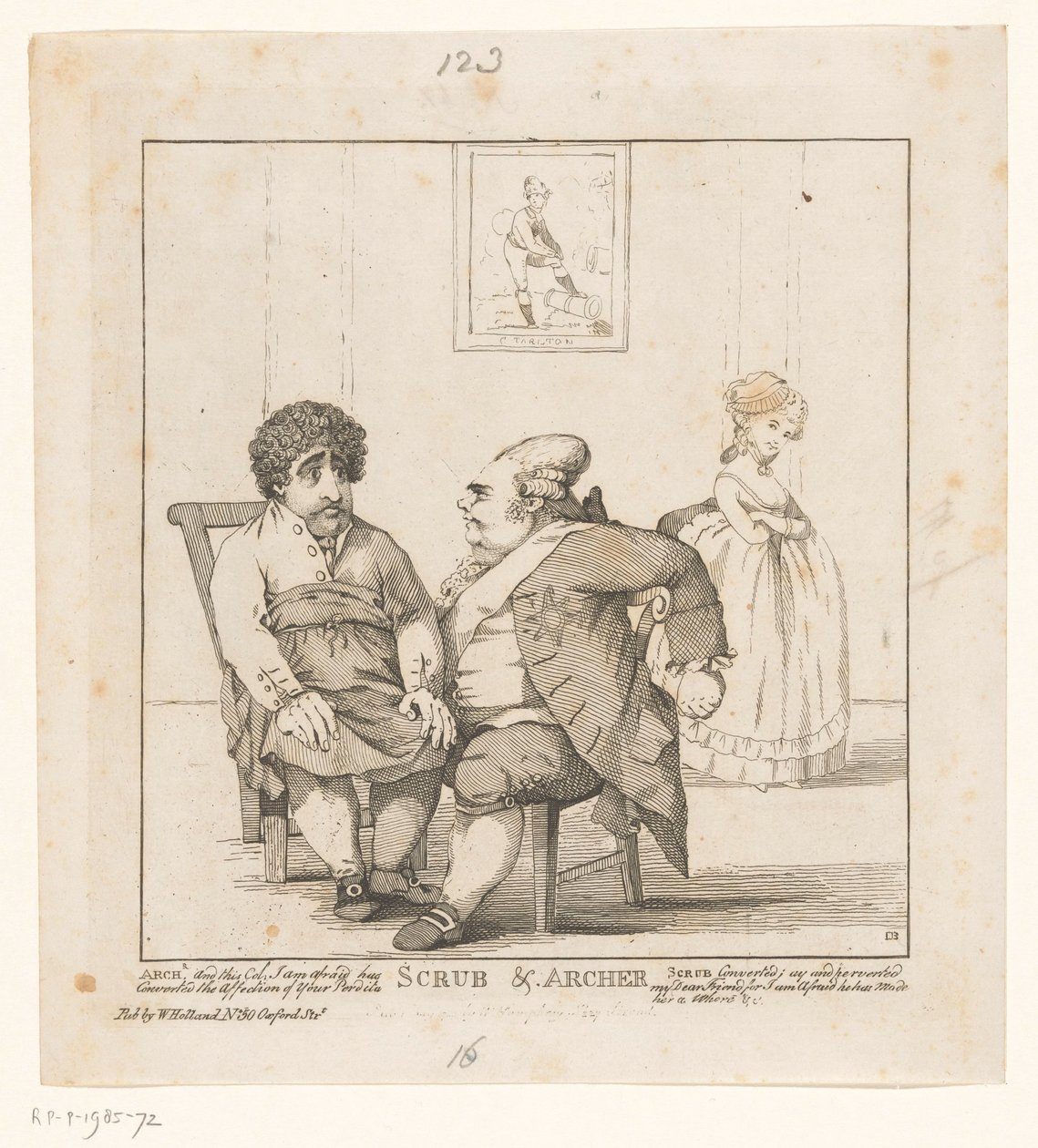 Spotprent på Charles Fox og Frederick North, 1783 Scrub & Archer (tittel på objekt) av John Boyne