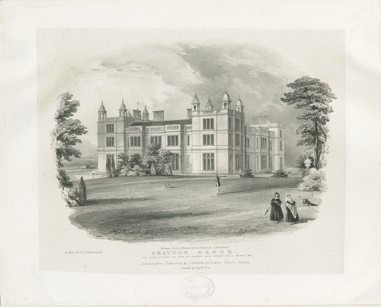 Drayton Bassett - "Drayton Manor": gravering av John Brandard