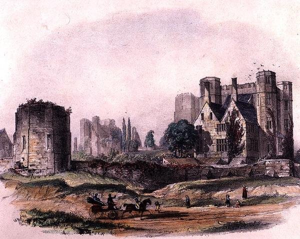Kenilworth Castle (farget blyant på papir) av John Brandard