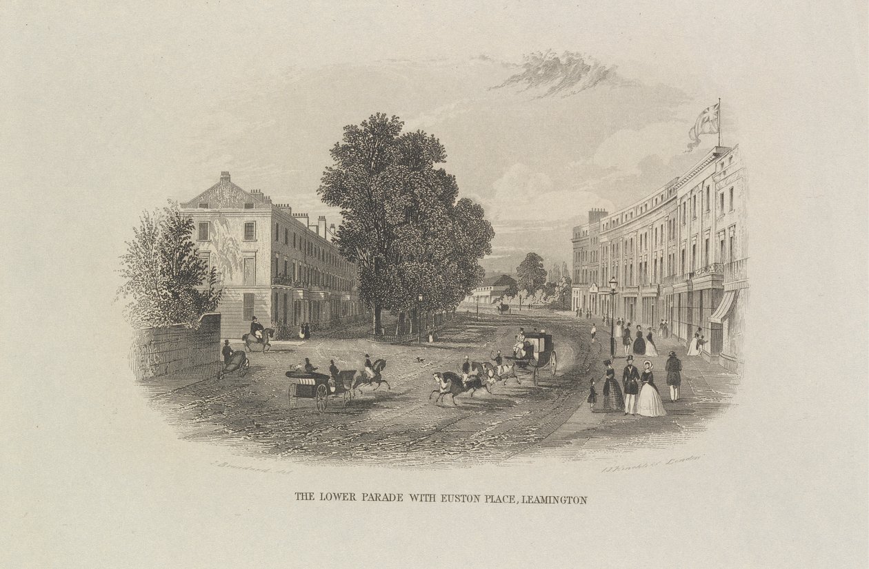 The Lower Parade med Euston Place, Leamington av John Brandard