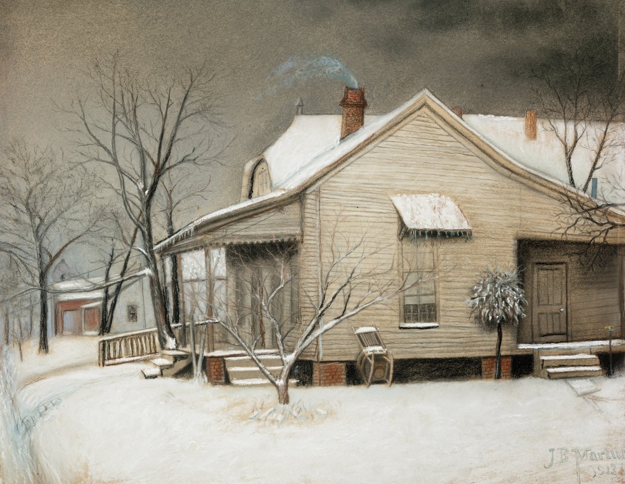 East Dallas House i snø av John Breckinridge Martin