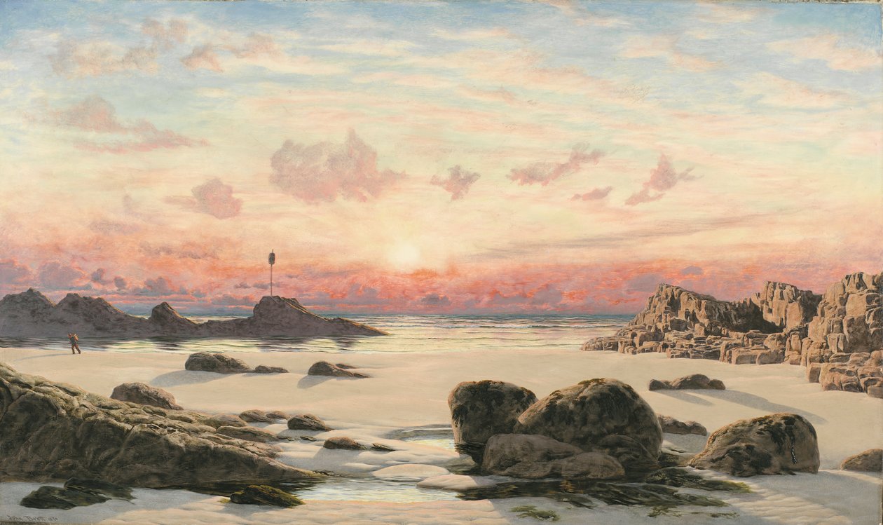 Bude Sands ved solnedgang, 1874 av John Brett