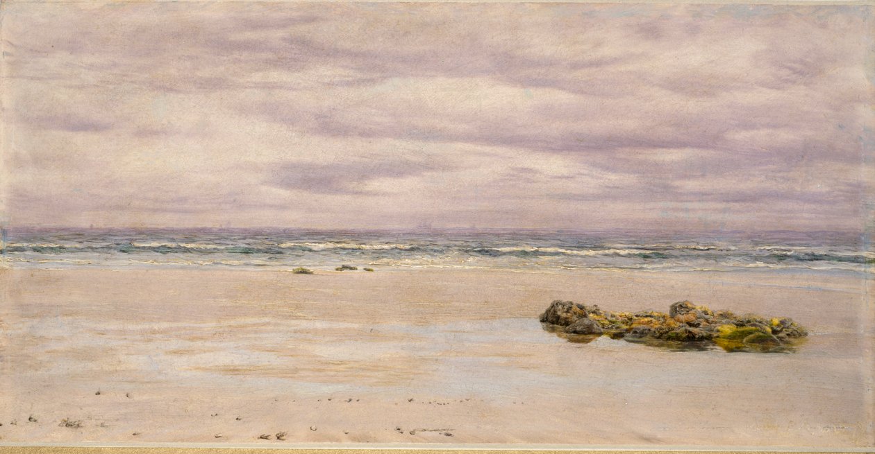 Kennack Sands, Cornwall, ved lavvann, 1877 av John Brett