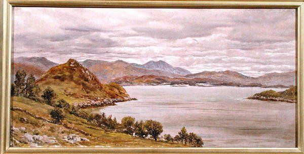 Looking Out of Loch Corrie, 27. august 1885 (olje på lerret) av John Brett