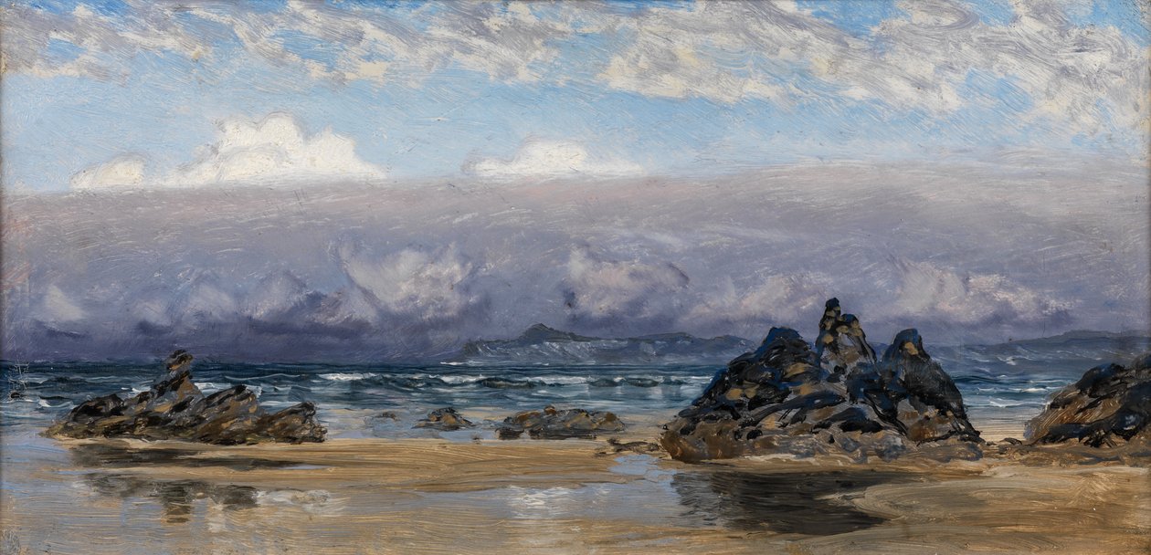Newquay, Cornwall (Olje på lerret) av John Brett