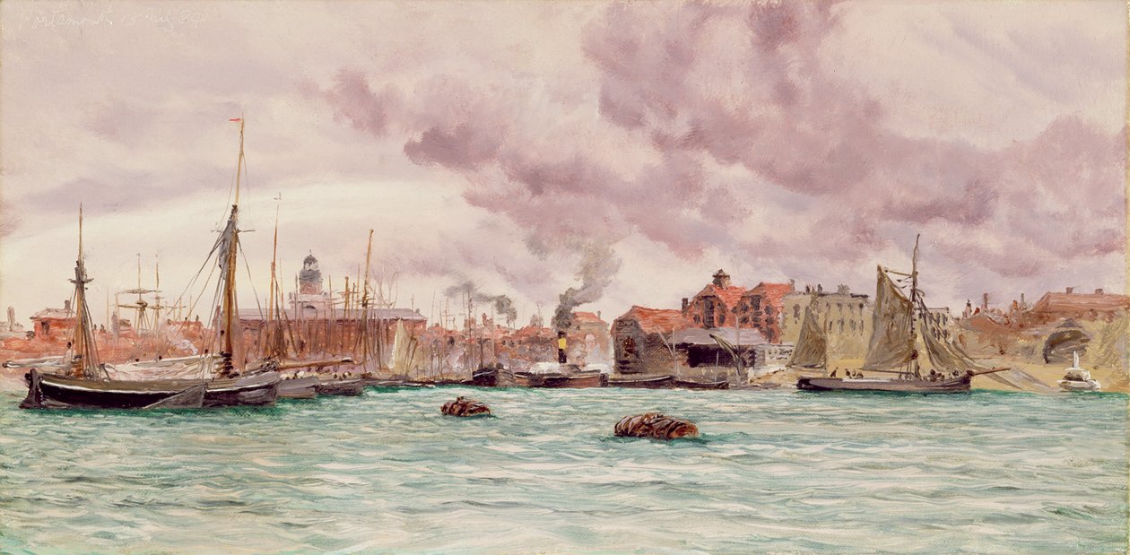 Portsmouth havn, 1884 av John Brett