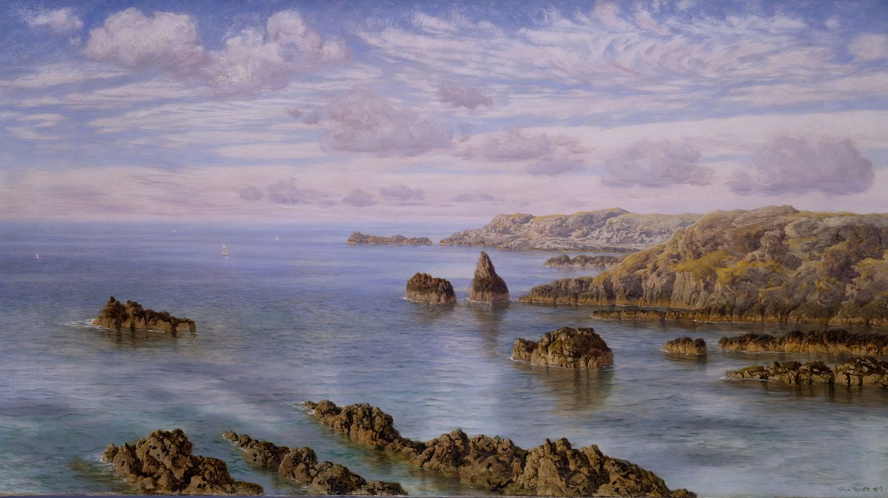 Den sørlige kysten av Guernsey, 1875. av John Brett