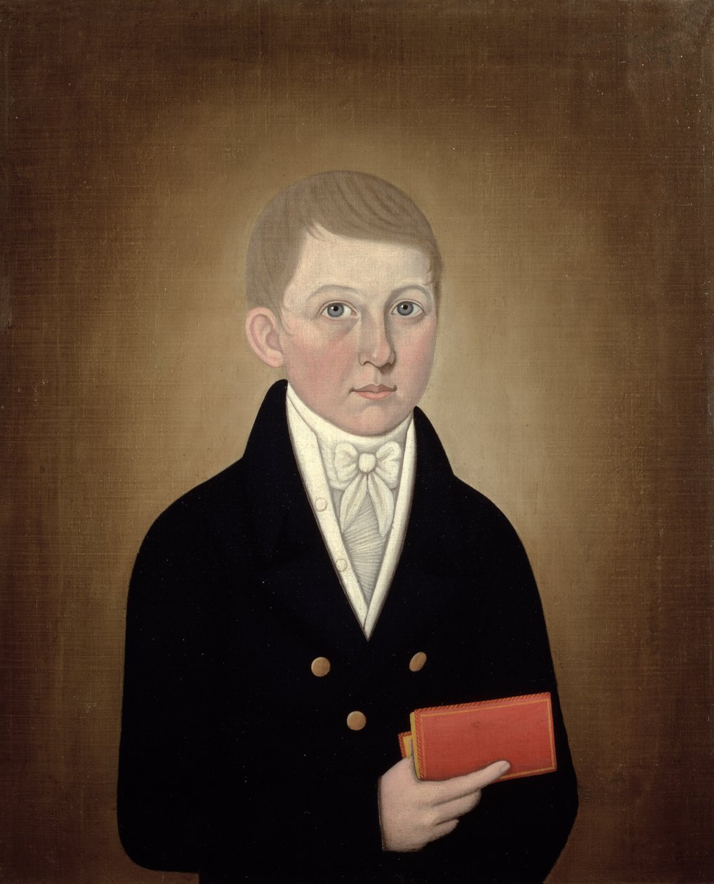 Gutt holder en bok, ca. 1810 av John Brewster