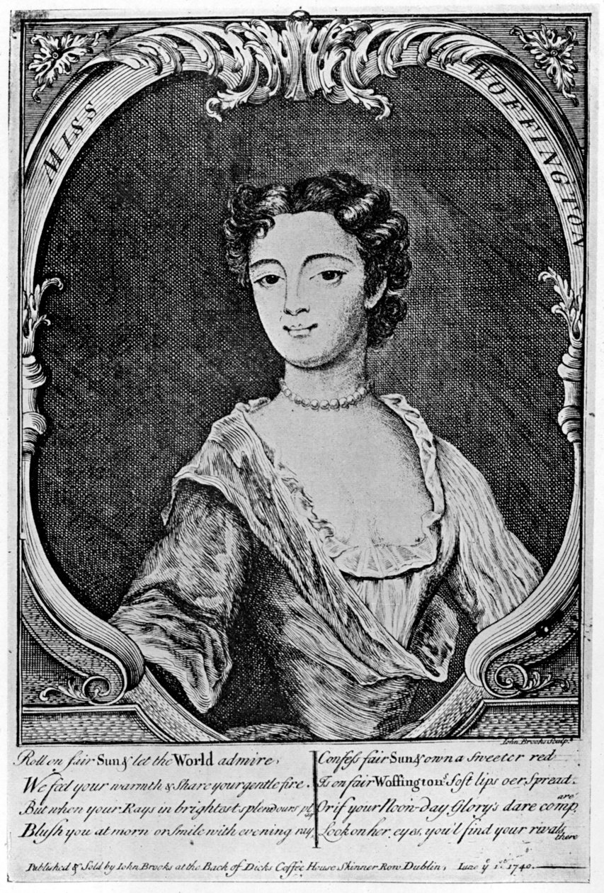 Margaret Peg Woffington 1720-1760, irsk skuespillerinne, 1700-tallet 1905. av John Brooks
