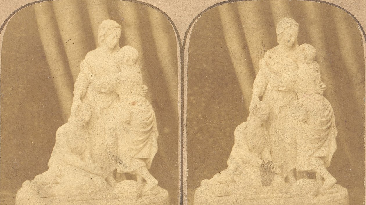 Et par tidlige stereografbilder av britiske statuer, 1850-1910-tallet av John Browning