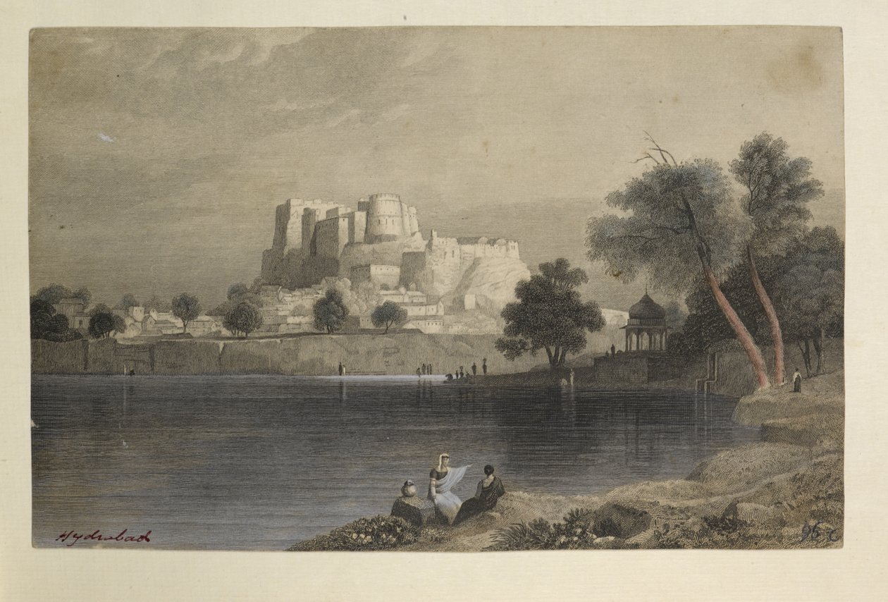 Hyderabad (farget gravering) av John Browning Bellasis