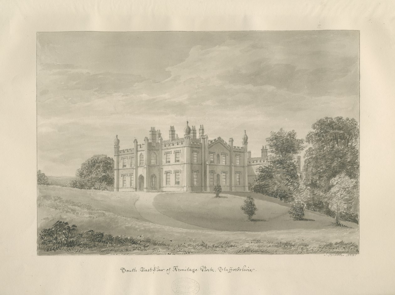 Armitage Park: sepia-tegning av John Buckler