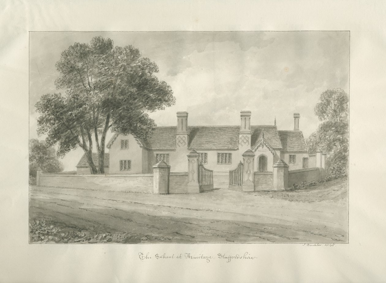 Armitage School: sepia-tegning av John Buckler