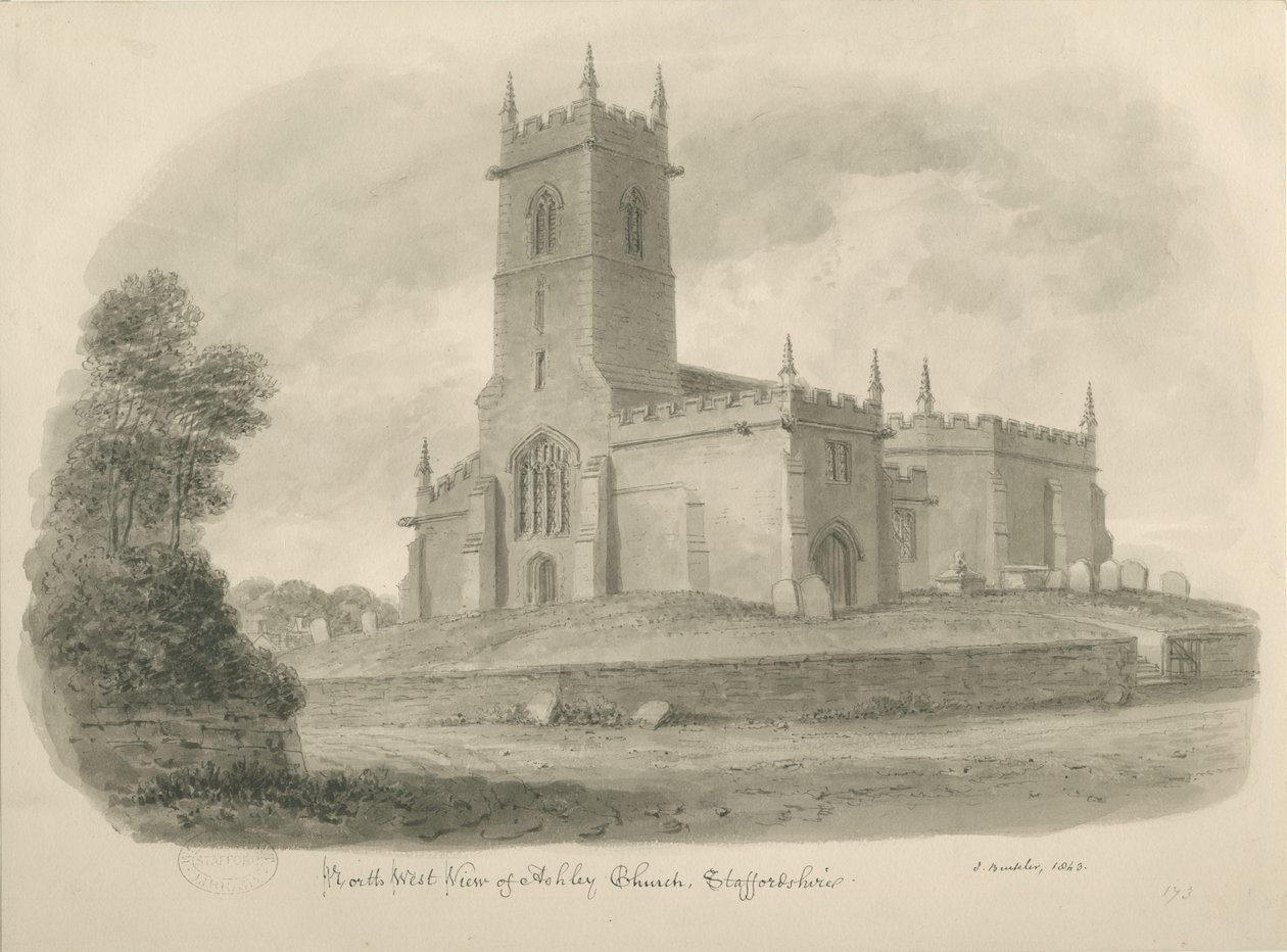 Ashley Church: sepia-tegning av John Buckler