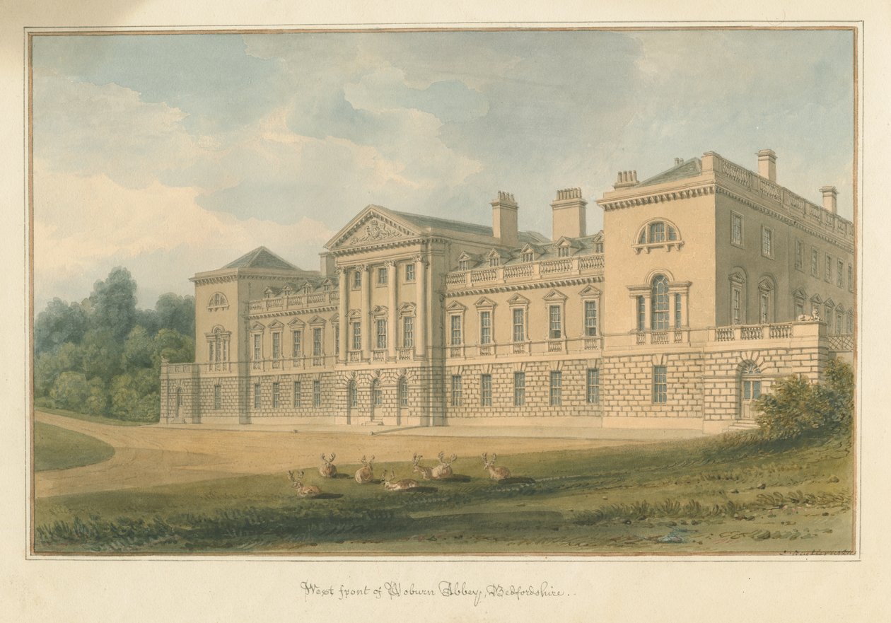 Bedfordshire - Woburn Abbey, 1824 av John Buckler