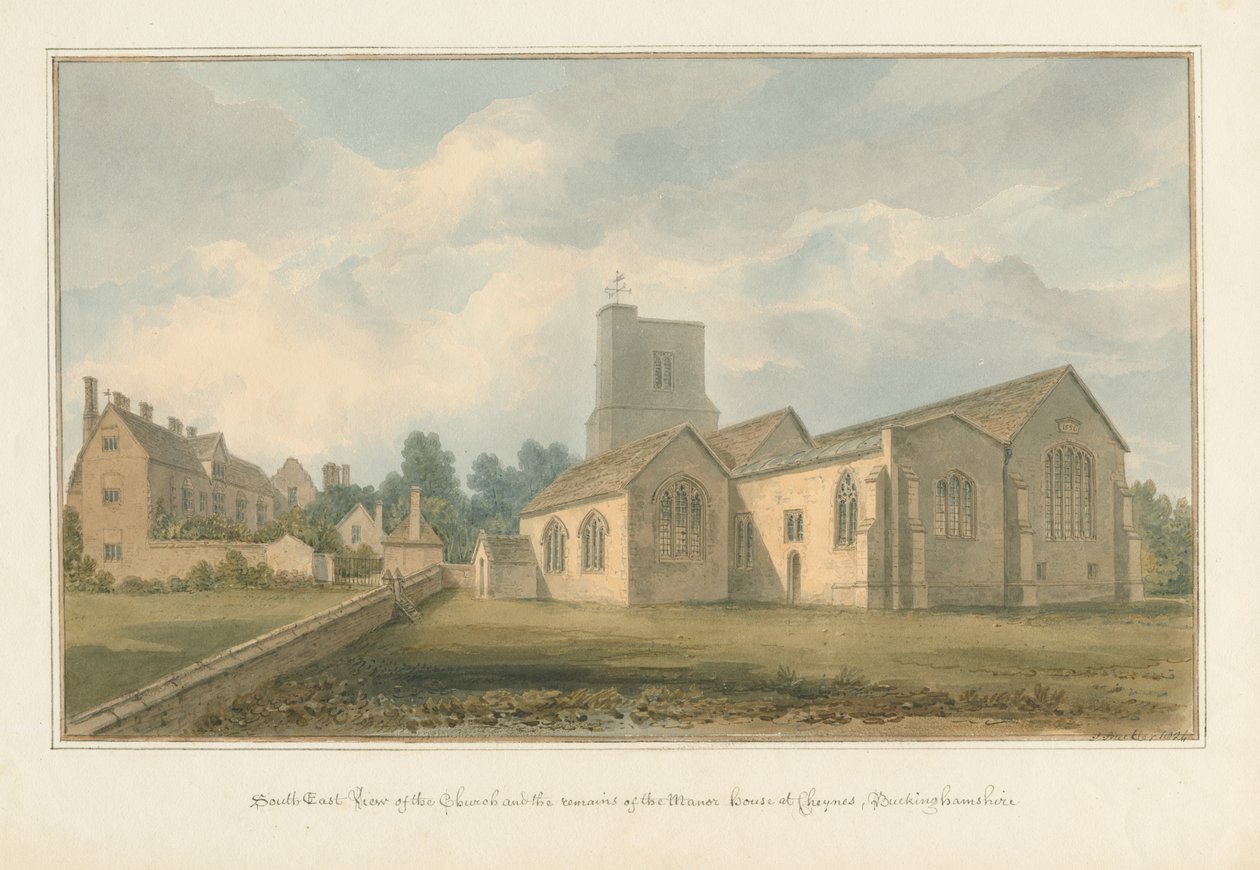 Buckinghamshire - Chenies Church and Remains of the Manor House, 1824 av John Buckler