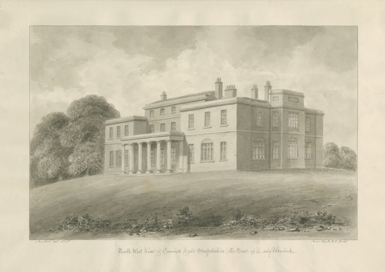 Canwell Hall: sepia-tegning av John Buckler